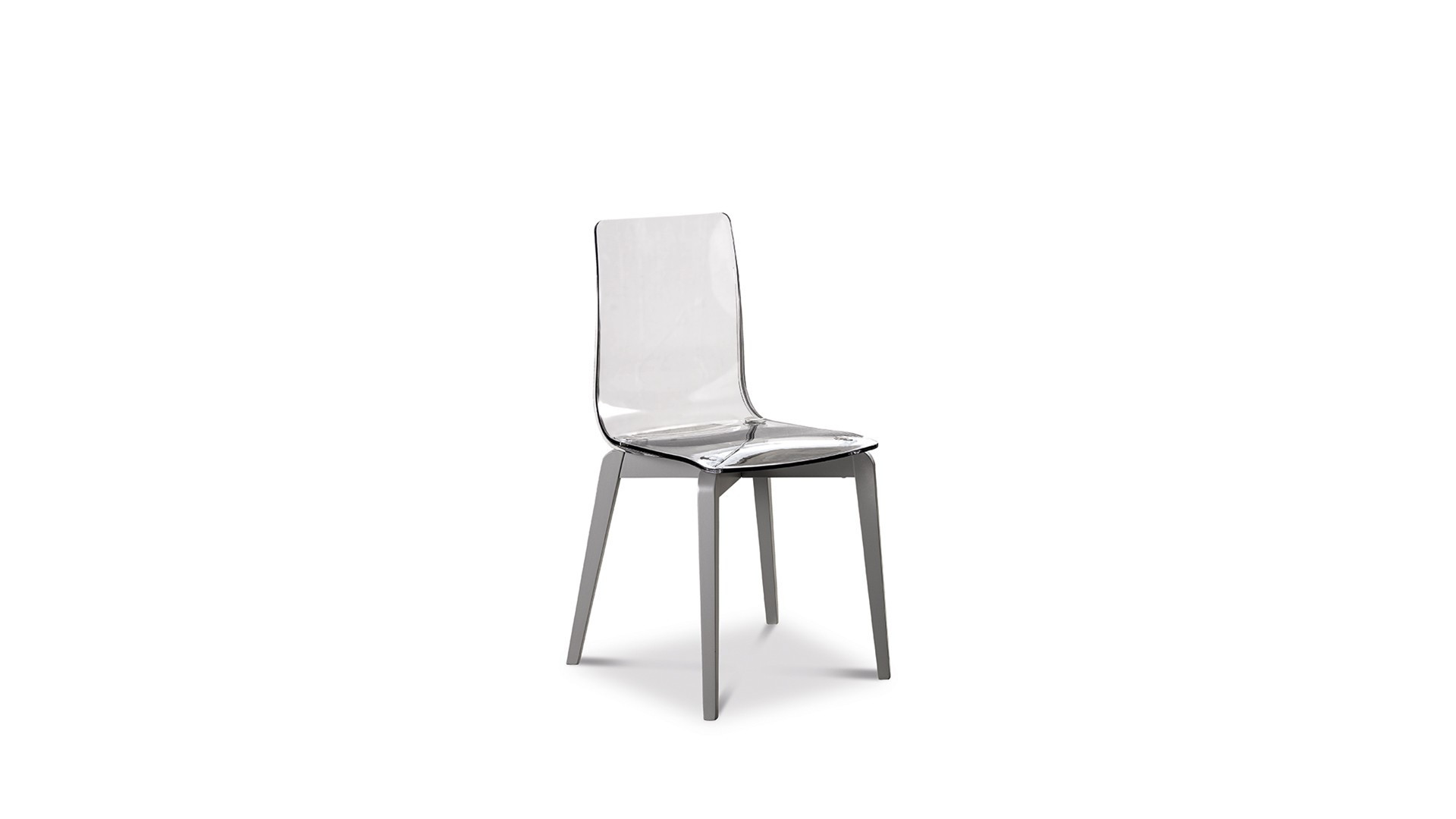 Chaise transparente BERLINO - Différents coloris de piètements disponibles
