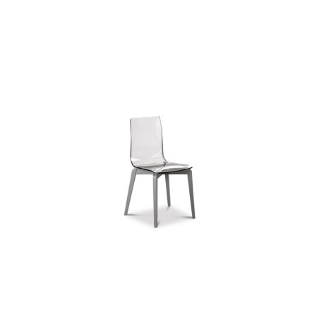 Chaise transparente BERLINO - Différents coloris de piètements disponibles