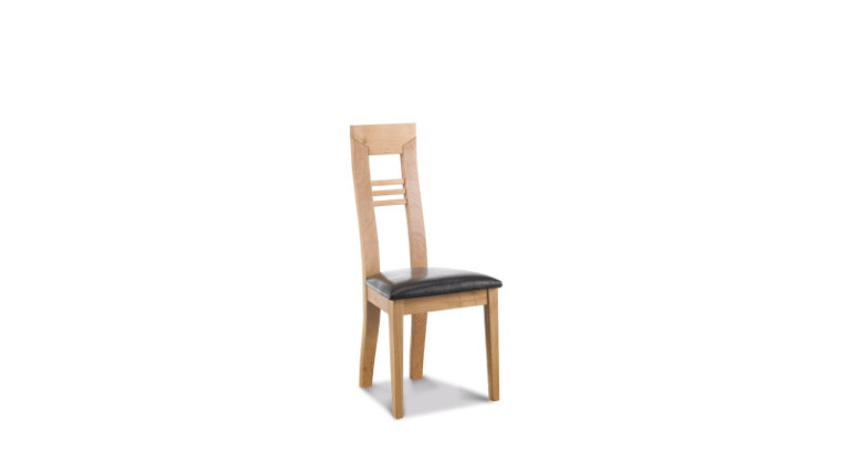 Chaise en bois LUTUCE avec assise en tissu - Structure et piétement en chêne massif