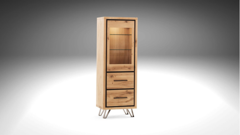 Colonne haute QUEBEC - Pour un intérieur au style chalet ou industriel, la vitrine QUEBEC se mêlera à merveille.