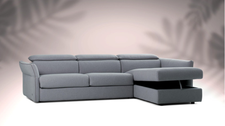 Canapé d'angle chaise longue ODEON - Multiples dimensions et revêtements pour ce canapé-lit très confortable