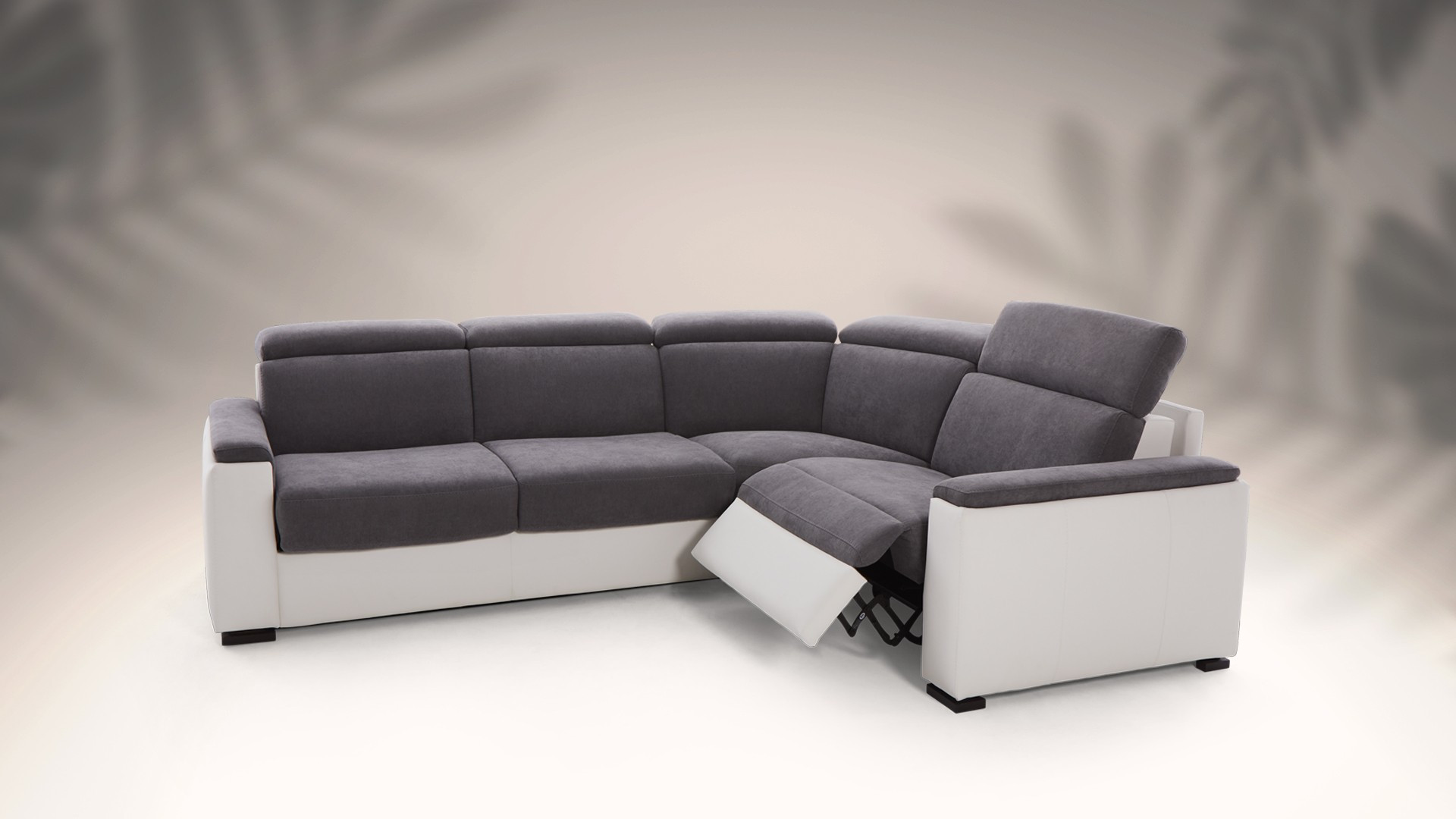 Canapé D'Angle Blanc Avec Ports USB Électriques - 220 Cm - Occasion
