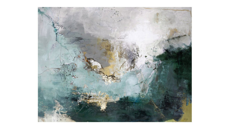 Tableau ABSTRAIT GREEN - Une toile dans les tons bleus, verts pour apporter de la douceur et du style à vos murs.