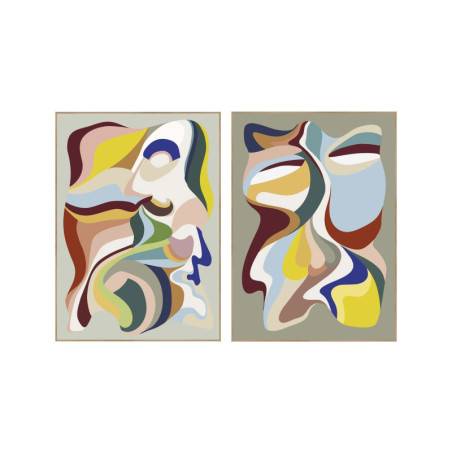 Tableau PIKA - Affiche colorée aux motifs abstraits pour une décoration soignée. Encadrement noir ou bois naturel.