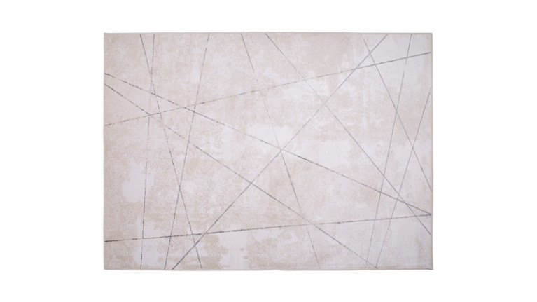 Tapis beige GART - Tapis beige rectangulaire avec motifs graphiques gris disponible dans plusieurs dimensions.