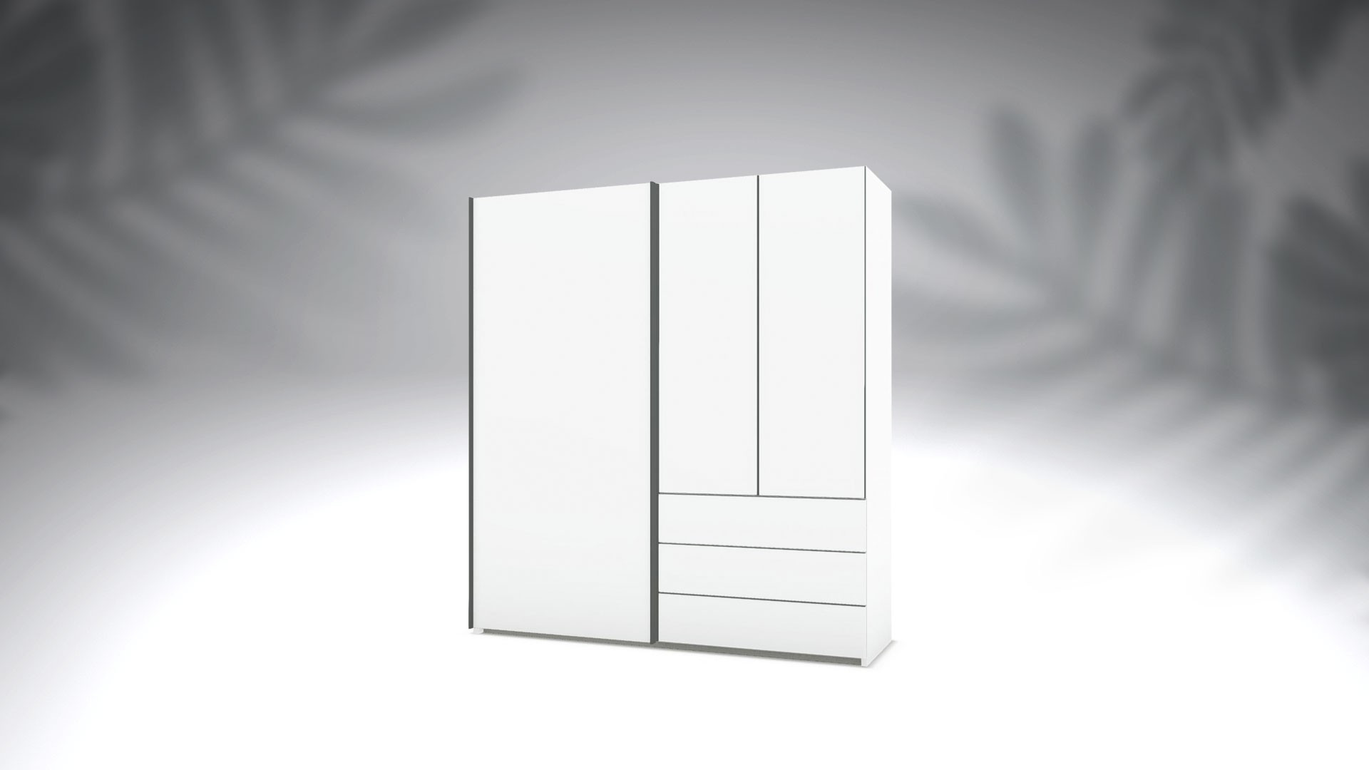 Armoire mixte PERLA - Armoire blanche ou cachemire au style contemporain pour une chambre tout en élégance. Fabrication français