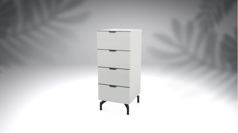Semainier PERLA - Un meuble de rangement contemporain et élégant. Tiroir haut avec comportiments et fermeture amortie.