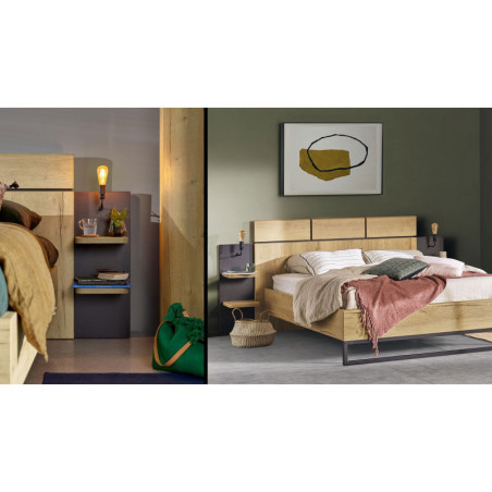 Chevet attendant tablette EIFFEL - Un style à la fois industriel, moderne et authentique pour une chambre unique ! Fabrication f