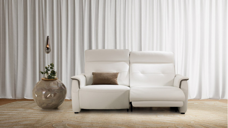 Canapé relaxation électrique BERLINO - Canapé relax tout confort réalisable en cuir, tissu ou microfibre. Fabrication italienne 