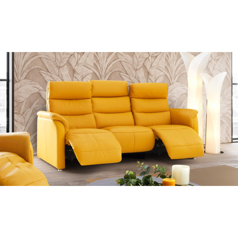 Canapé d'angle 321 cm Lounger 4905 en cuir avec 2 relax électriques et 1 chaise