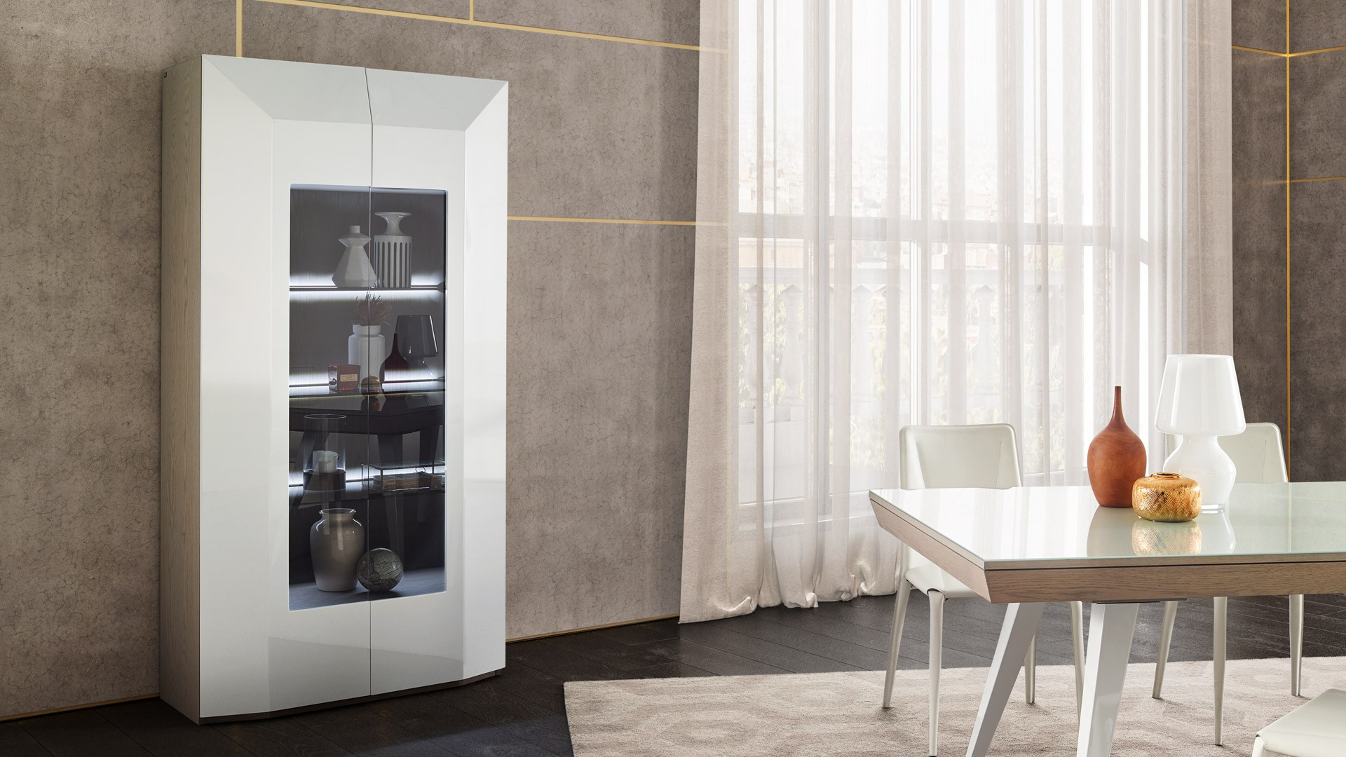 Vitrine 2 portes NOLA | Meuble haut de gamme pour un salon design