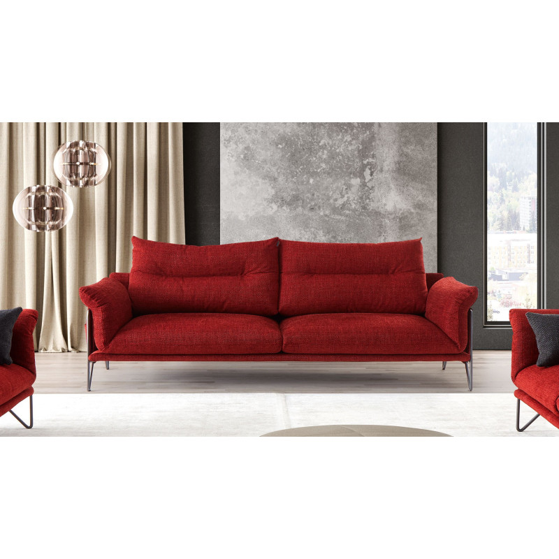 Canapé 2 places convertible tissu mixte - beige alpilles