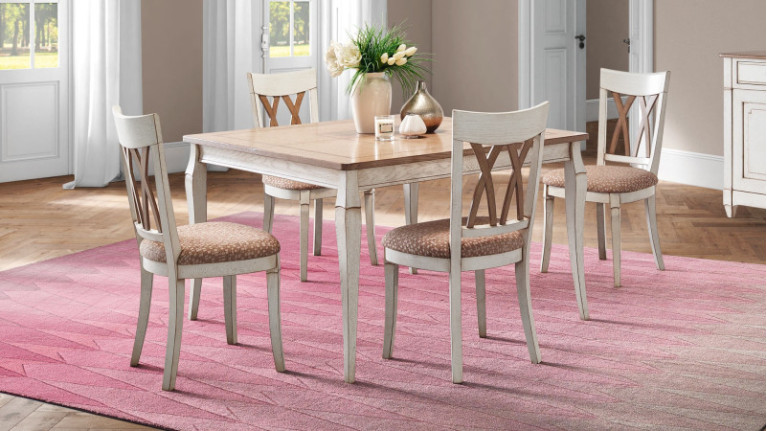 Table de repas extensible MANOSQUE - Une table carrée ou ronde alaisée en chêne massif réalisable en plusieurs teintes