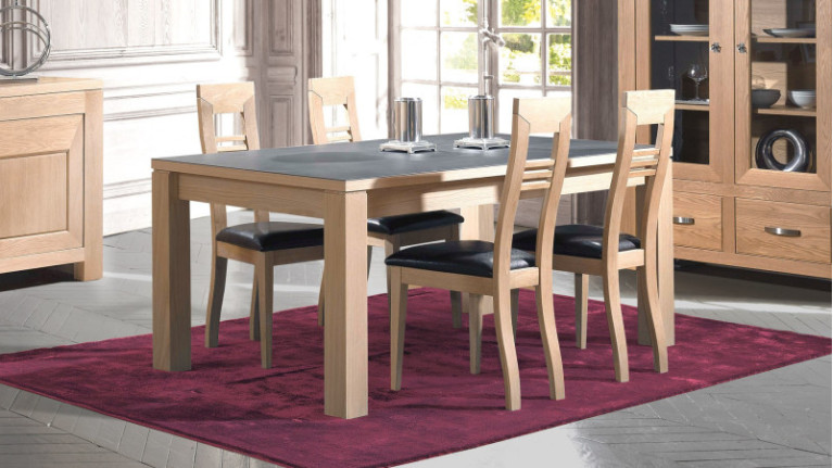 Table de repas extensible LUTECE - Elégance intemporelle et chaleur authentique du chêne. Grand choix de meubles et de finitions