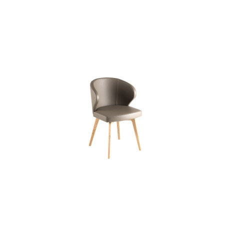 Chaise DORIS - Chaise en bois avec dossier et assise rembourrés en tissu. Piétement personnalisable. Qualité italienne.