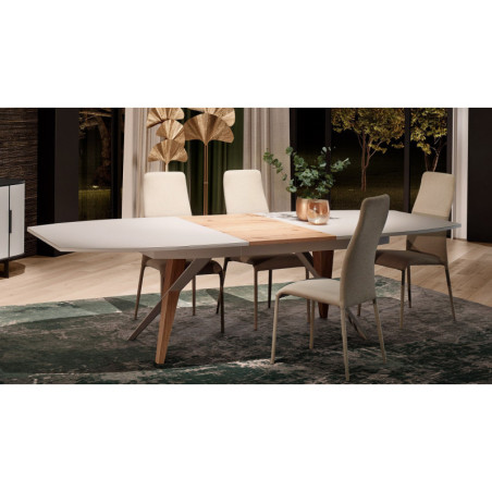 Table de repas extensible CIRCUS - Dotée d'une allonge centrale intégrée. Cette table fonctionnelle, elle vous permet de un gain