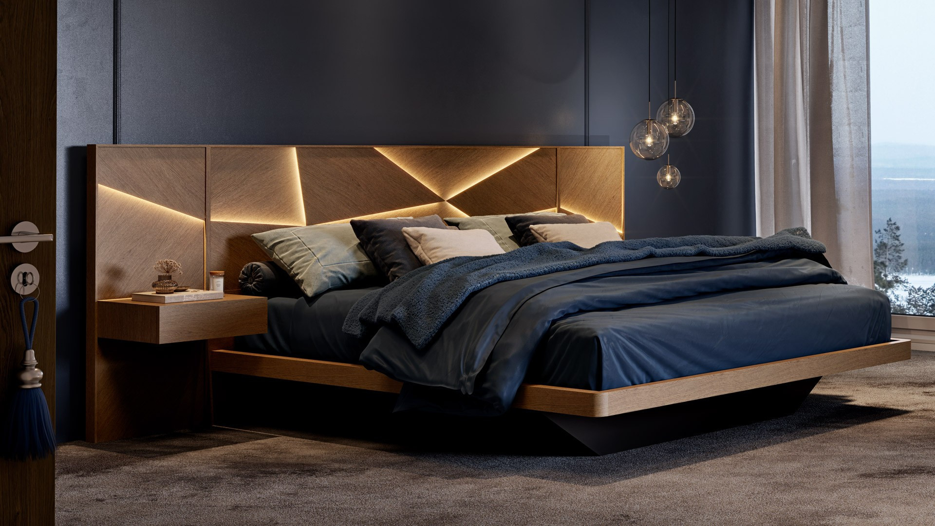 Ensemble De Lit Avec Chevets Attenants ECLIPSE Chambre Design Ensemble De Lit Avec Chevets Attenants ECLIPSE Chambre Design