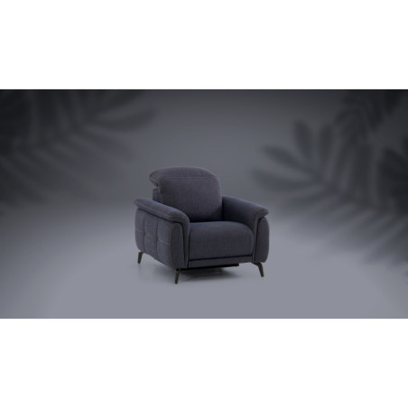 Fauteuil relaxation électrique YONDO - Fauteuil tout électrique avec l'inclinaison synchronisée des assises et têtières. Un tiss