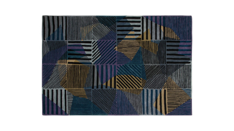 Tapis rectangulaire PRISME - Bel effet de trame pour ce tapis en laine Bio. 3 dimensions et 2 teintes : nuit ou jardin.
