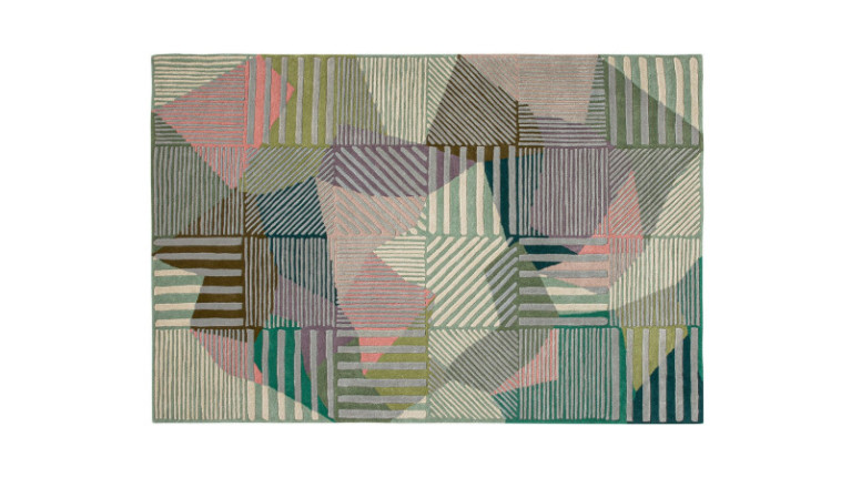 Tapis rectangulaire PRISME - Bel effet de trame pour ce tapis en laine Bio. 3 dimensions et 2 teintes : nuit ou jardin.