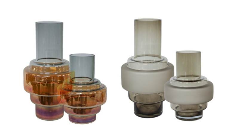 Vase HOLO - Vase design en verre transparent avec reflets holographiquespour donner du peps à votre décoration.