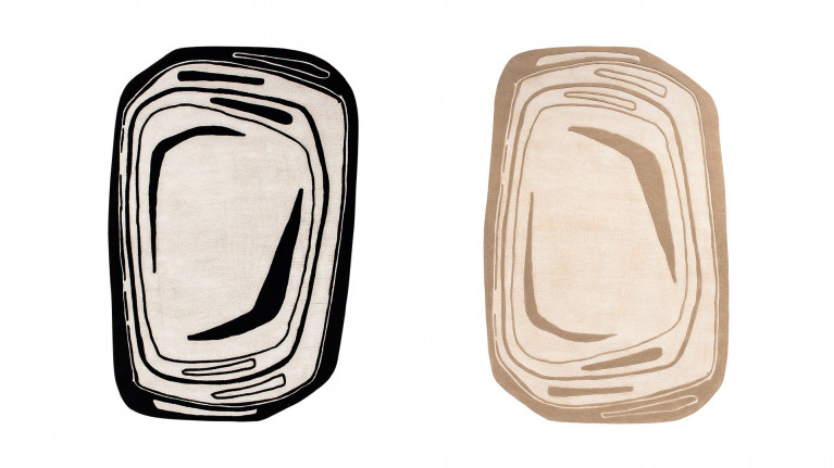 Tapis rectangulaire design FRAGMENT en laine. Très tendance
