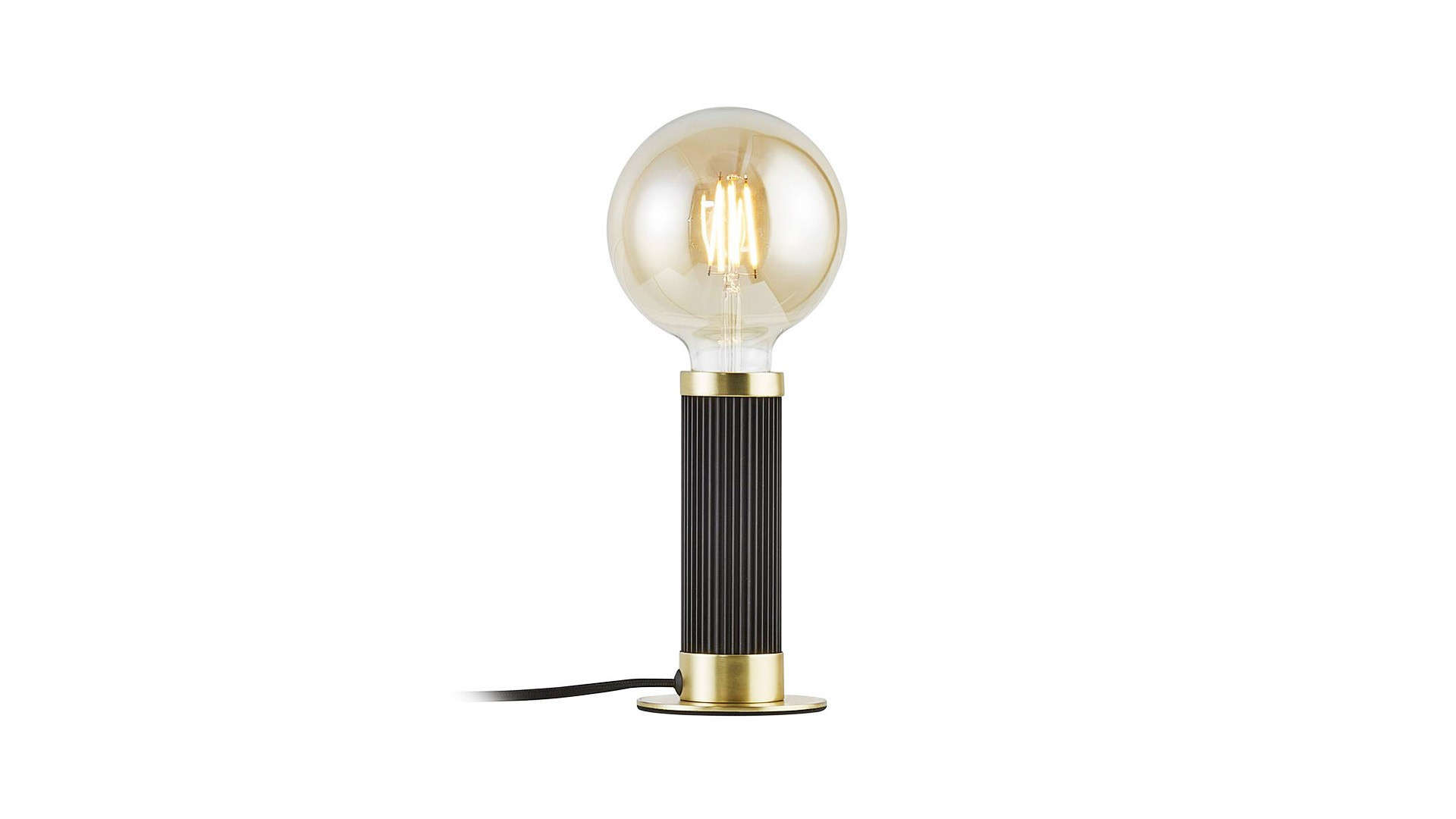 Lampe de table design métal noir et dorée