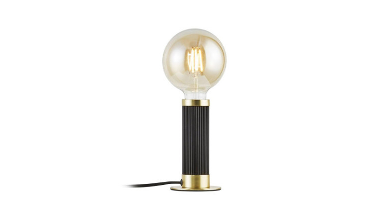 Lampe de table design métal noir et dorée