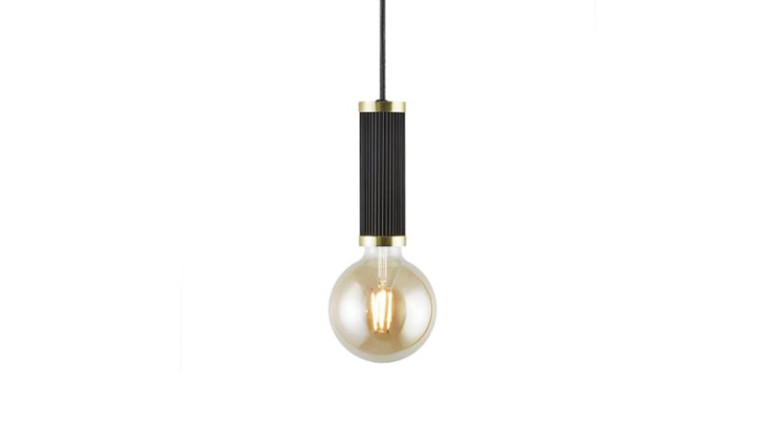 Suspension design en métal noir et dorée
