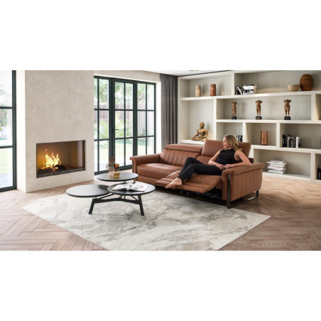 Canapé de relaxation électrique DETROIT | Grand confort pour ce canapé relax réalisable en tissu ou cuir