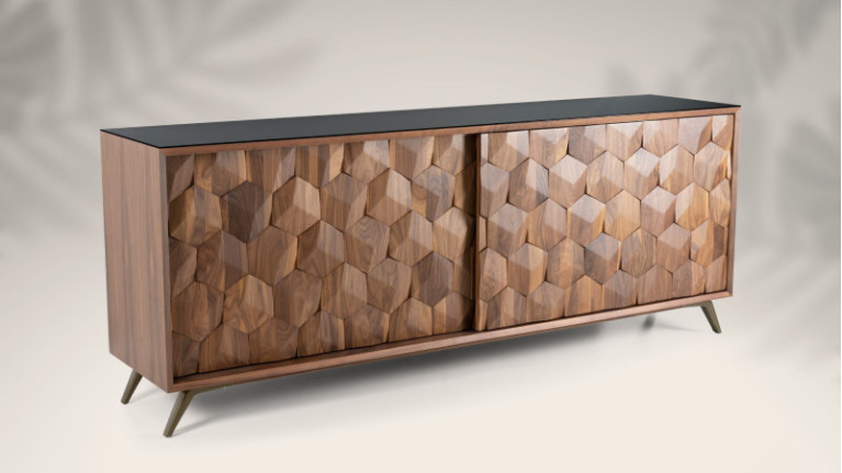 Buffet 2 portes en bois de noyer MIELLAT