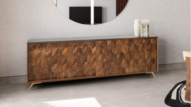 Buffet 2 portes en bois de noyer MIELLAT