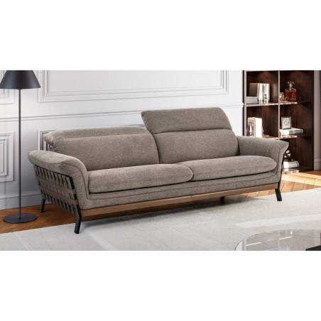 Canapé 2 à 3 places en tissu beige de grande qualité TRESSY