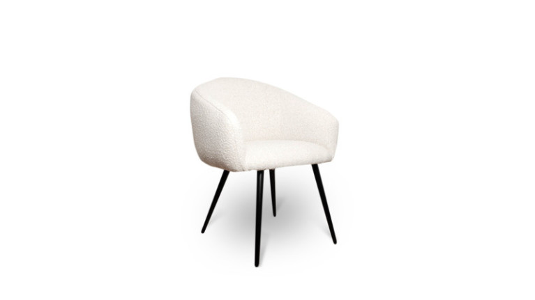 Chaise BUBBLE en tissu bouclé beige