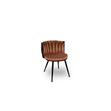 Chaise MOON en tissu chenille couleur brown