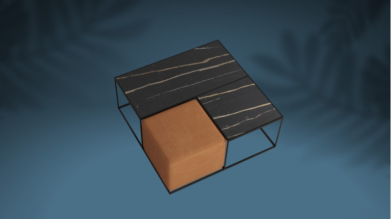 Table basse avec pouf intégré BELLAGIO