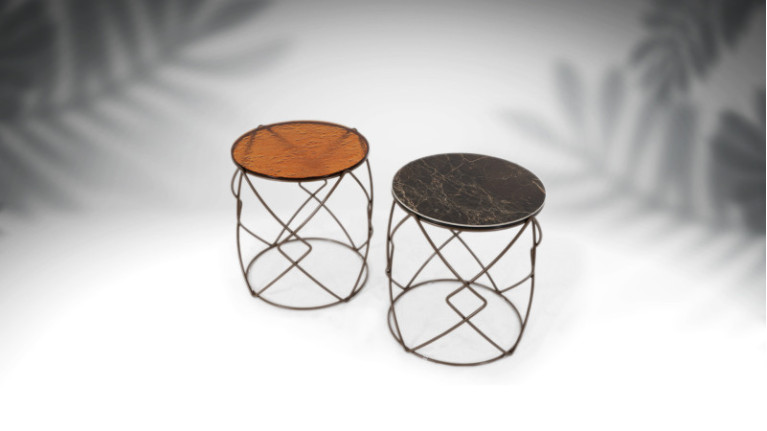 Bout de canapé DRUM | Forme tribale et design contemporain