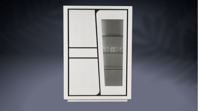 Vitrine COTTAGE traditionnel teinte blanchi