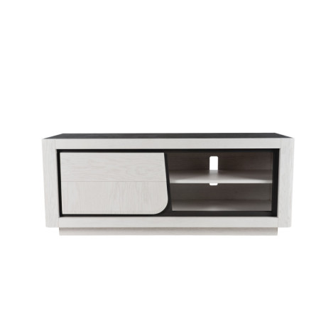 Meuble TV 1 porte en bois blanc COTTAGE