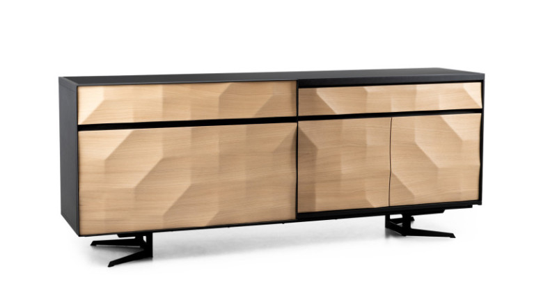 Buffet haut de gamme en bois et laque noir MONTECARLO