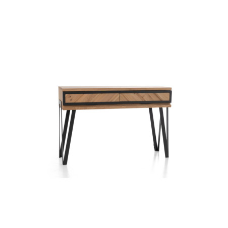 Console 2 tiroirs en bois et métal RELIEF