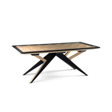 Table de repas en bois, laque et verre MONTECARLO