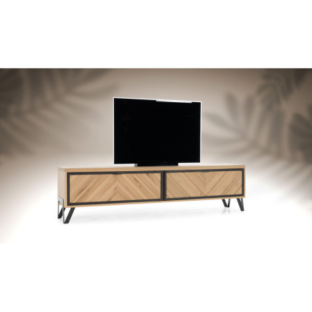 Meuble TV 2 portes abattantes RELIEF