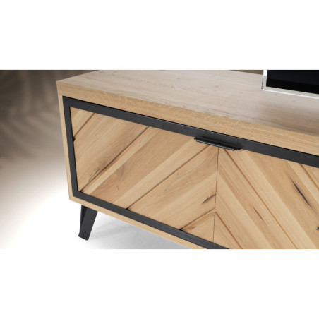 Meuble TV 2 portes abattantes RELIEF