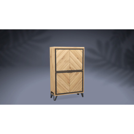 Armoirette 4 portes bois RELIEF