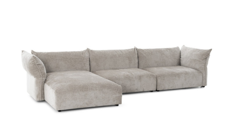 Canapé d'angle modulable gris COMODO
