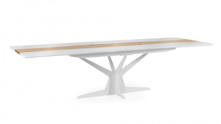 Table de repas extensible en bois et laque RACINE