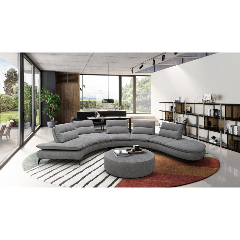Canapé 4 Places Roche Bobois – Rouge, 100% Lin – 230 Cm De Long – Avec Coussins