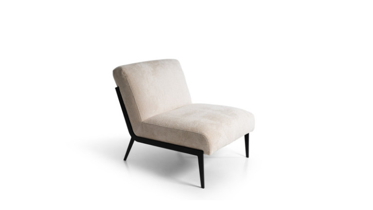 Fauteuil tissu matiéré beige BELLINA