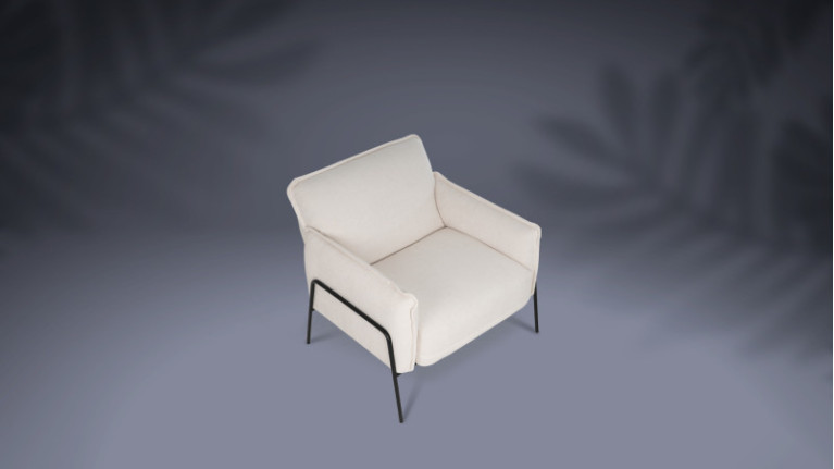 Fauteuil tissu beige GRACE